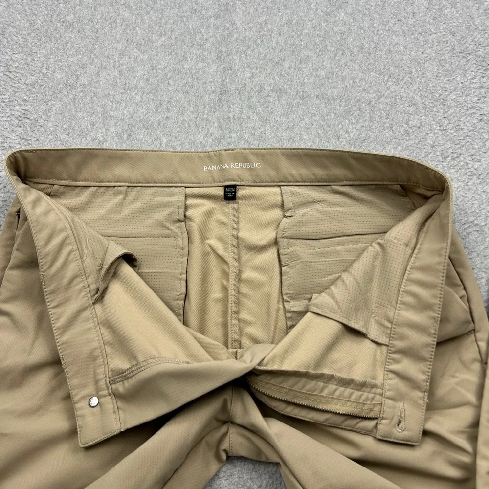 Banana Republic Pants Mens 36x34 Tan Straight Leg Stretch Tech Flat Front Chino